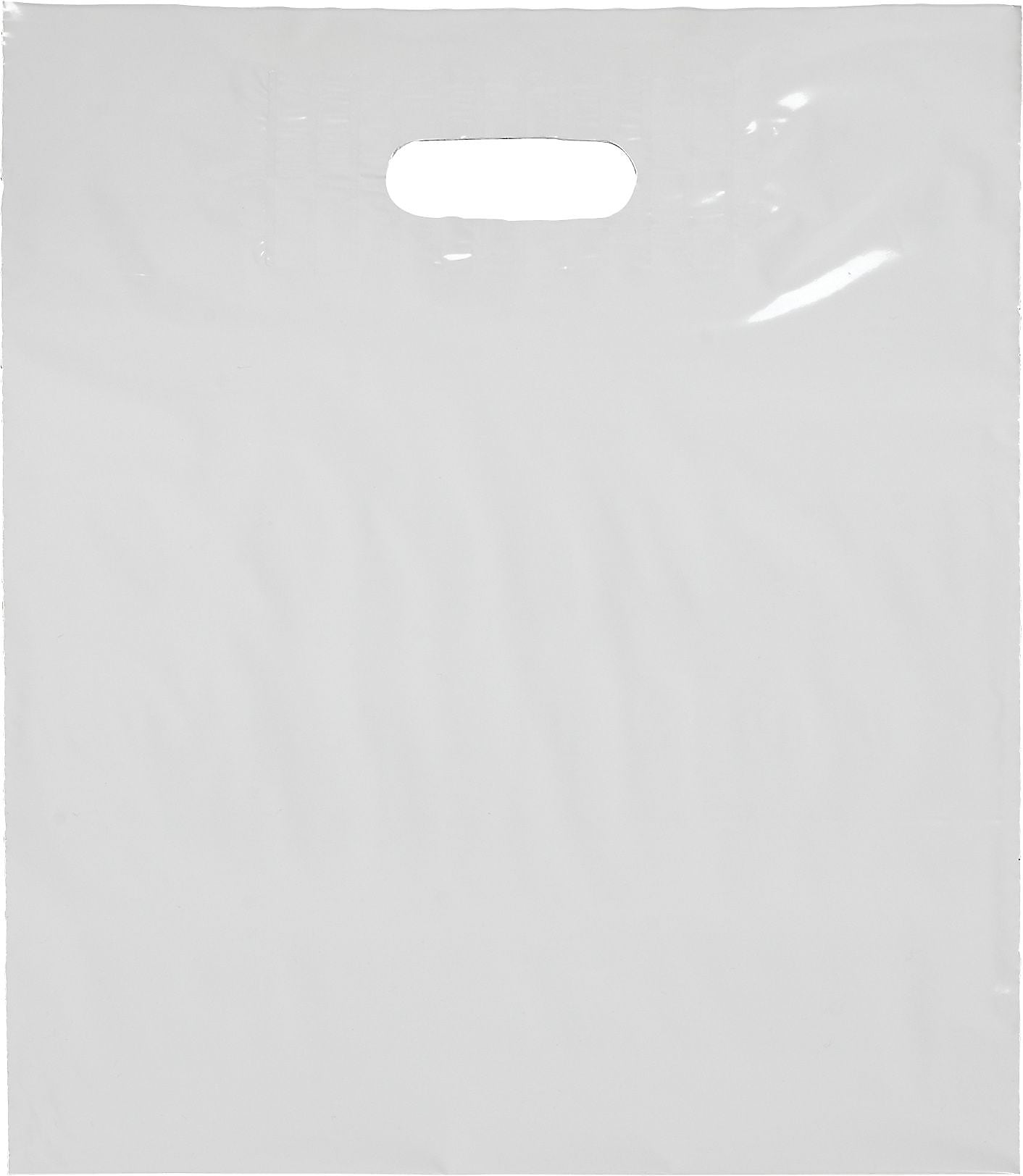 Command Packaging 15”W x 18”L +4” Plastic Gusseted Die-Cut Handle Bag, 500/Carton (248-1518-9)