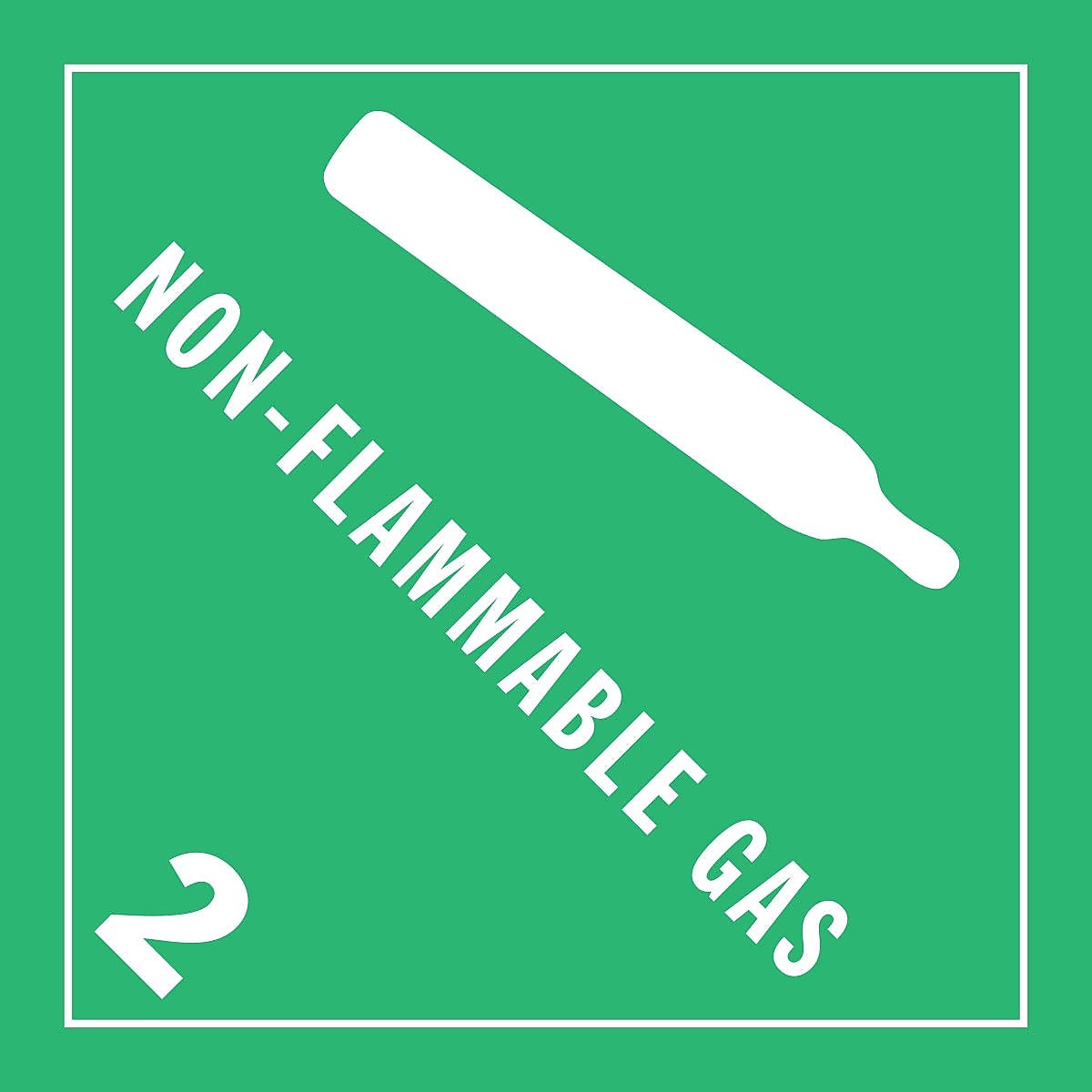 Decker Tape "Non-Flammable Gas 2" Label, 4" x 4", 500/Roll