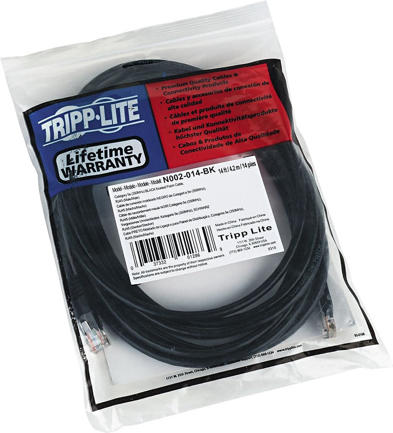 Tripp Lite 14' CAT-5e Patch Cable, Black (N002-014-BK)