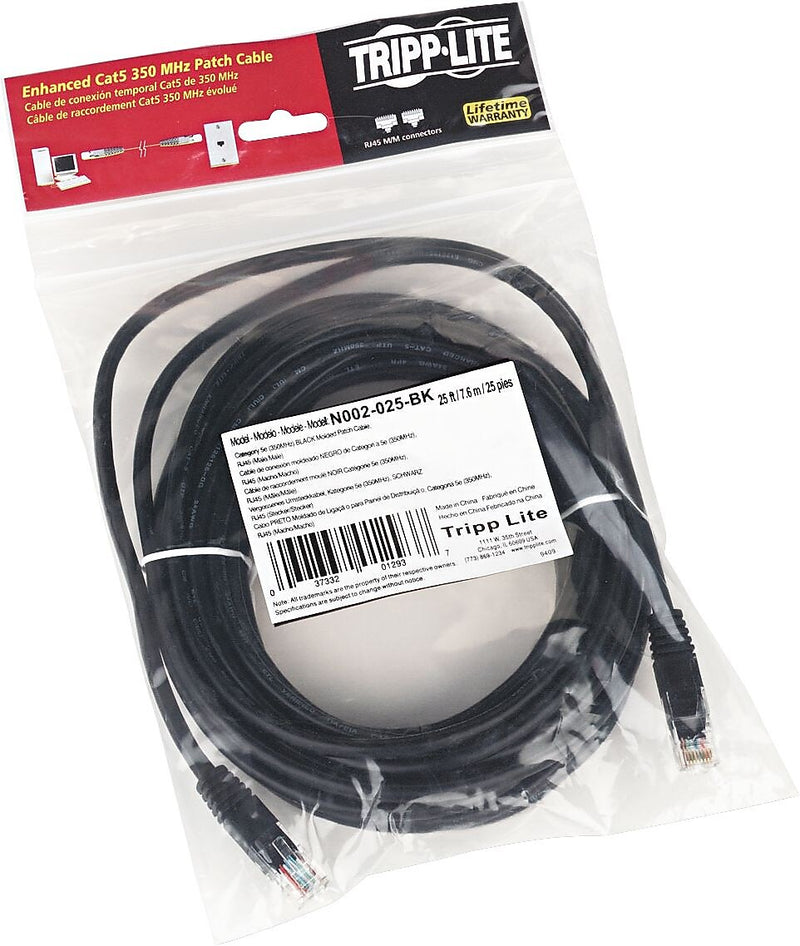 CAT6/CAT5e/Network Patch Cable, 25ft, Black