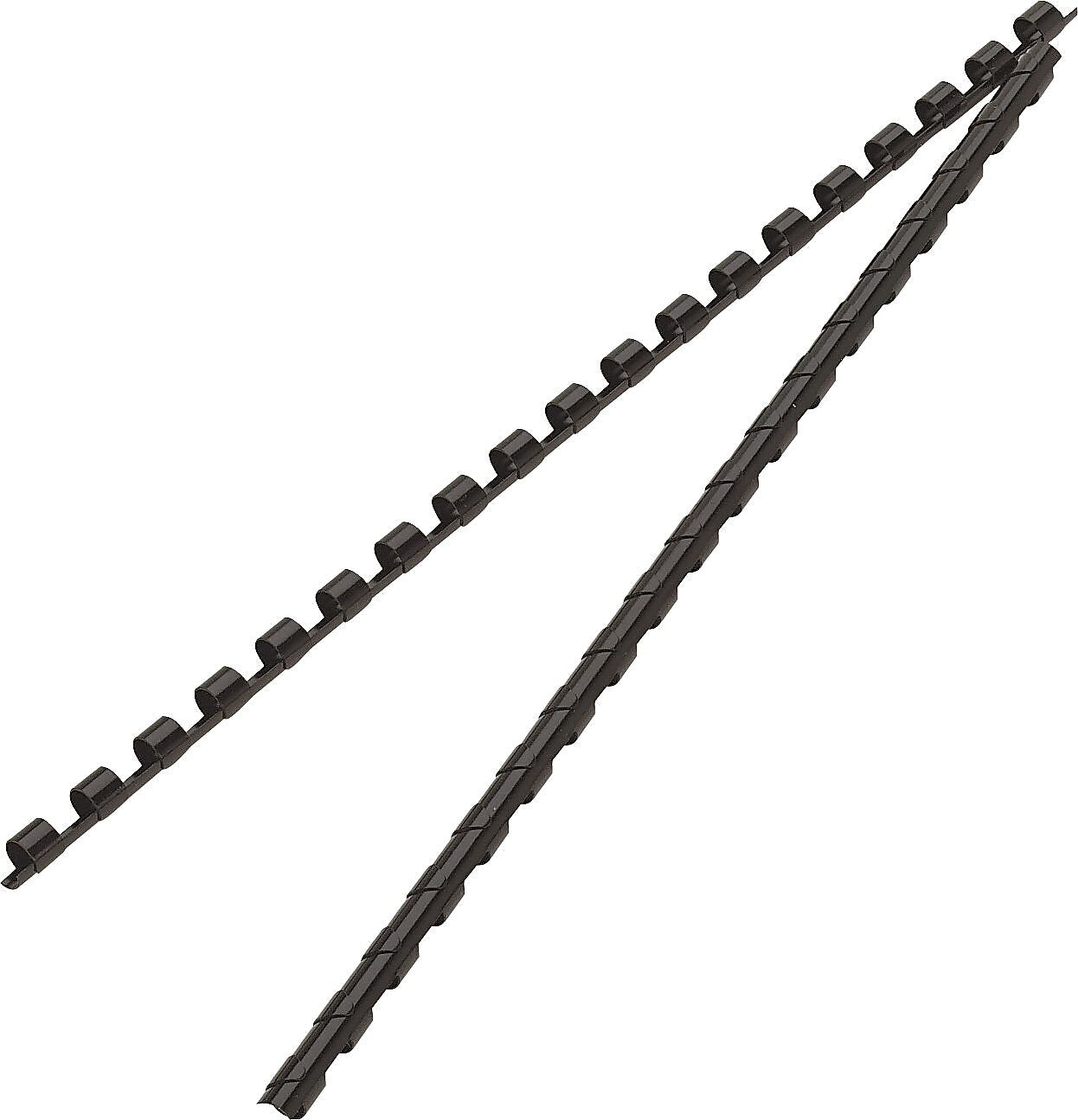 Fellowes 1/4" Plastic Binding Spine Comb, 20 Sheet Capacity, Black, 25/Pack (FEL52320)