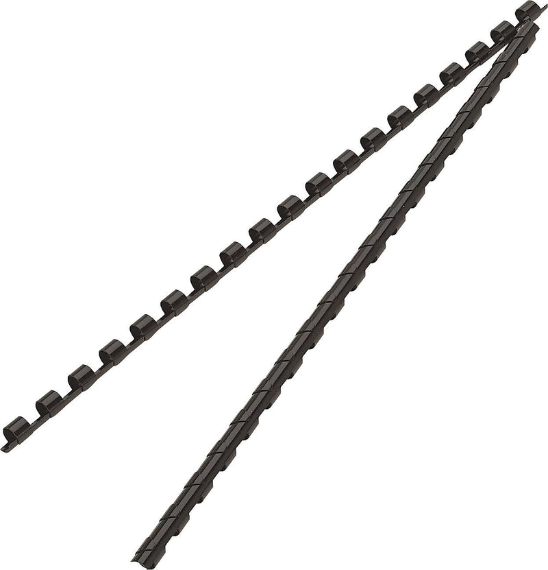 Fellowes 1/4" Plastic Binding Spine Comb, 20 Sheet Capacity, Black, 25/Pack (FEL52320)