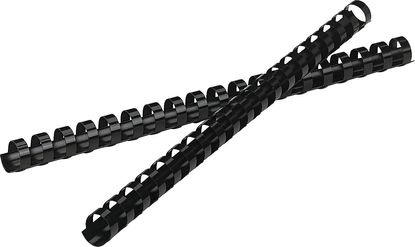 Fellowes 5/8" Plastic Binding Spine Comb, 120 Sheet Capacity, Black, 25/Pack (FEL52324)