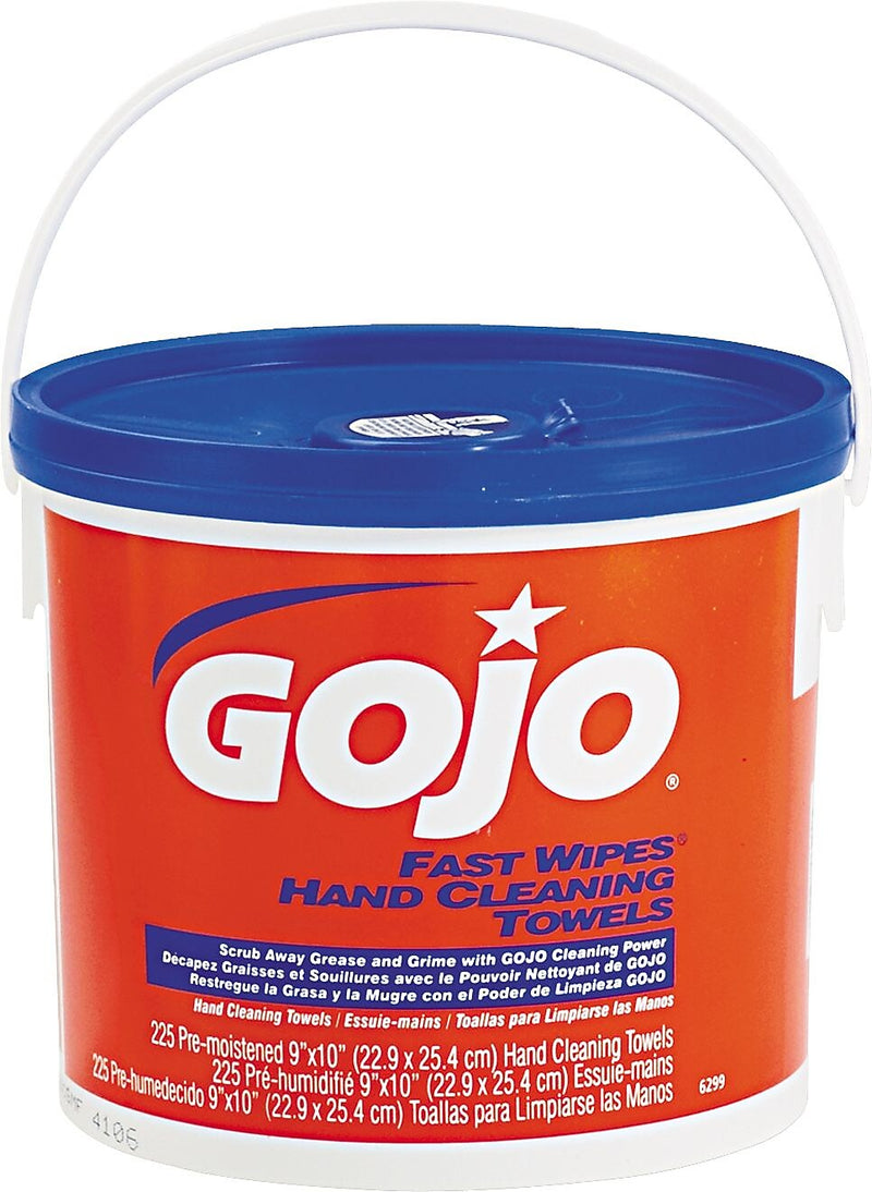 GOJO Fast Towels Hand Sanitizing Wipes, 225 Wipes/Bucket, 2/Carton (6299-02)