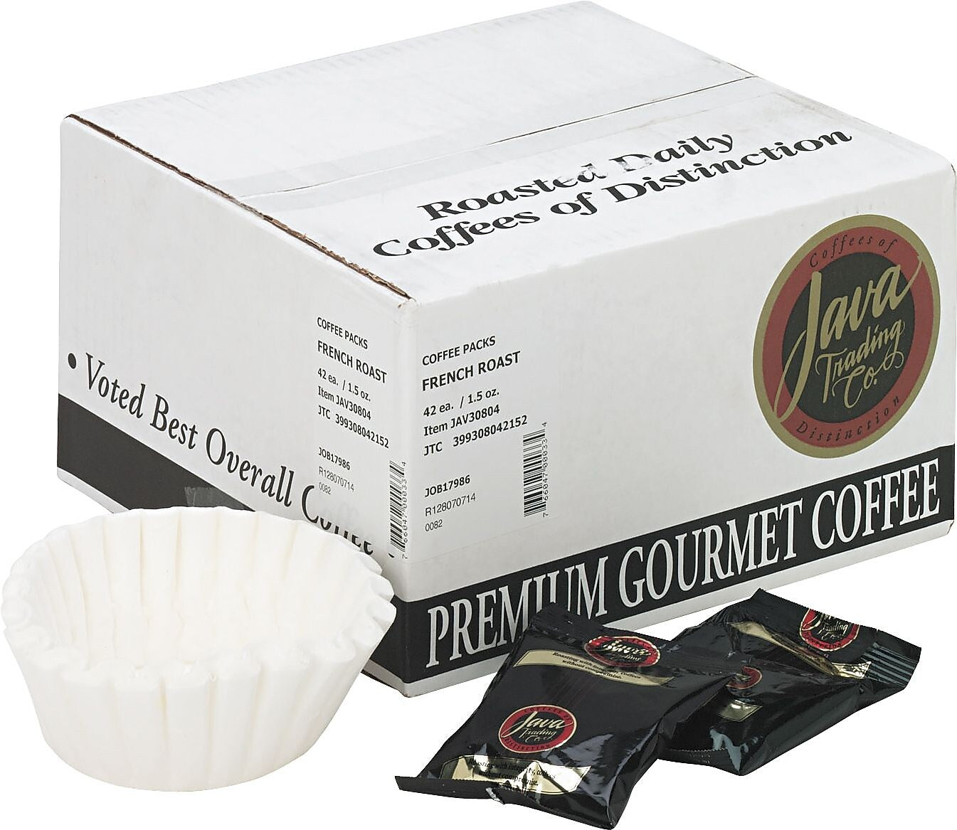 Distant Lands French Roast Ground Coffee, Regular, 1.5 oz. Packets, 42/Carton (JAV308042)
