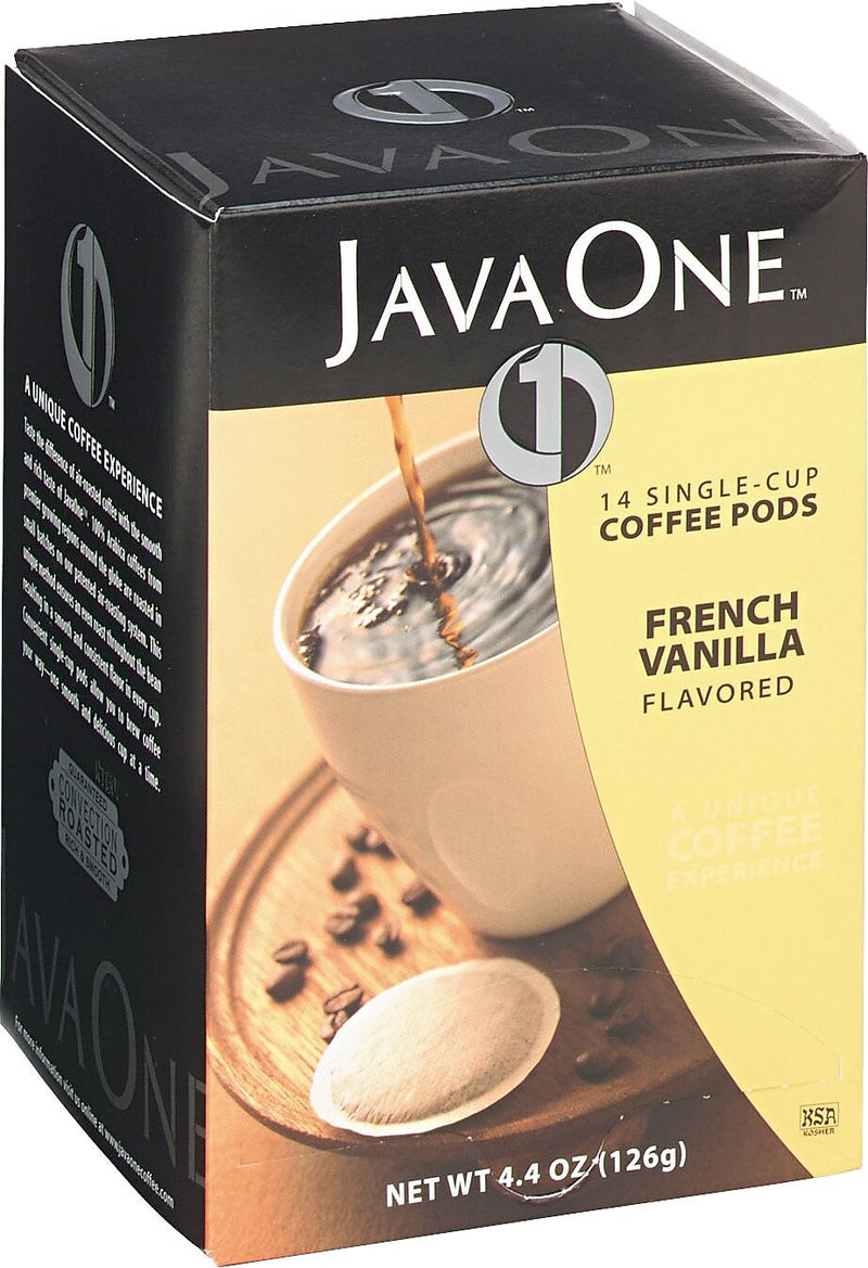 Java One French Vanilla Coffee Packet, Light Roast, 0.3 oz., 14/Box (JAV70400)