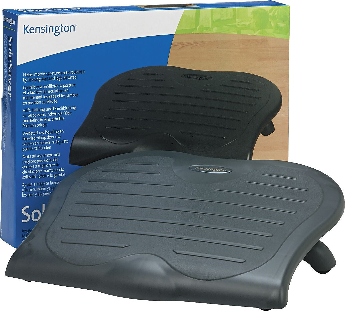 Kensington SoleSaver Tilt Adjustable Footrests, Black (KMW56152)
