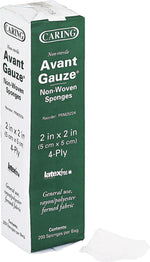 Caring® Gauze Sponges, 2" x 2", 4-Ply, Nonsterile, 200 Sponges/Box