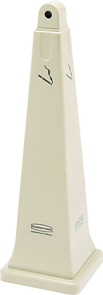Rubbermaid Groundskeeper Cigarette Waste Collector, 12-/14"x12-1/4"x39-7/16", Beige