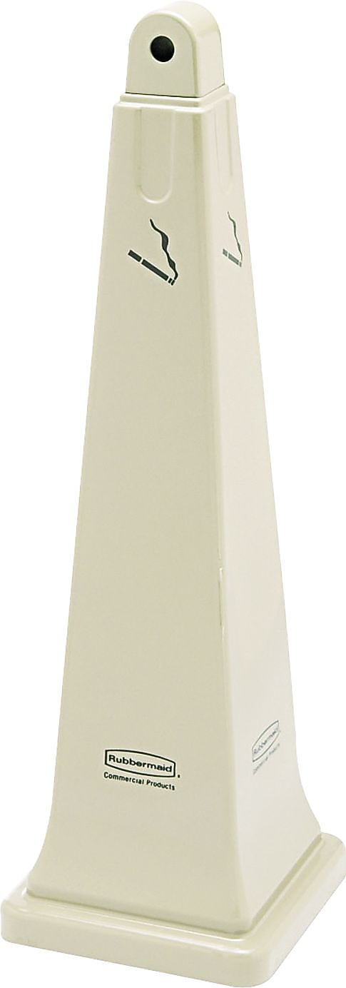 Rubbermaid Groundskeeper Cigarette Waste Collector, 12-/14"x12-1/4"x39-7/16", Beige
