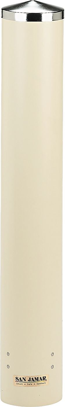 San Jamar® Foam Cup Dispenser with Removable Cap for 10 oz. Cups, 23 1/2"(H) x 3 1/4"(Dia), Sand