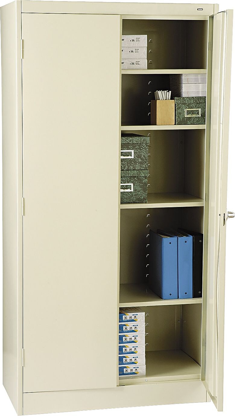 Tennsco Standard 72"H Steel Storage Cabinet with 5 Shelves, Putty (TNN1470PY)