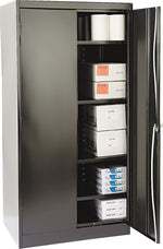 Tennsco Standard 72"H Steel Storage Cabinet with 5 Shelves, Black (TNN1480BK)
