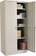 Tennsco Deluxe Steel Storage Cabinet, 4-Shelf, Light Gray, 78"H x 36"W x 24"D