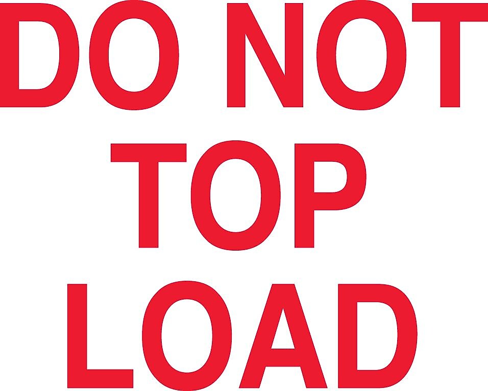 Decker Tape "Don't Top Load" Label, 3" x 5", 500/Roll (DL1220C)