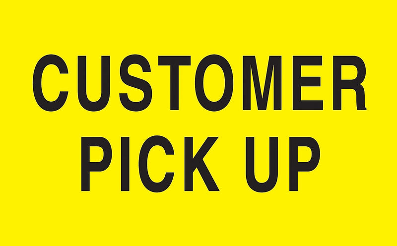 Decker Tape "Customer Pick Up" Label, 3" x 5", 500/Roll (DL2121C)