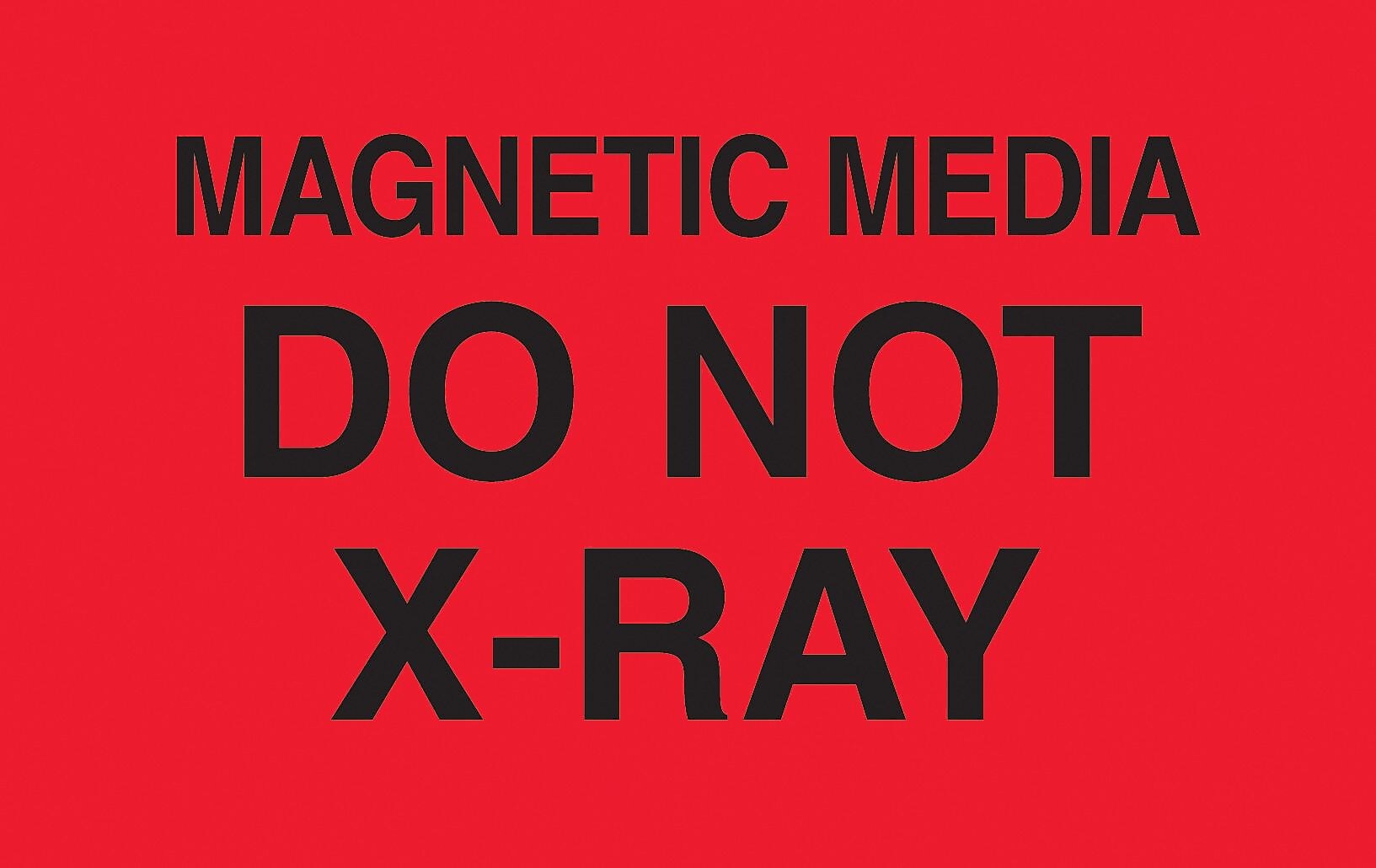 Decker Tape "Magnetic Media/Do Not X-Ray" Label, 3" x 5", 500/Roll (DL2461C)