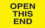 Decker Tape "Open This End" Label, 3" x 5", 500/Roll (DL2761C)