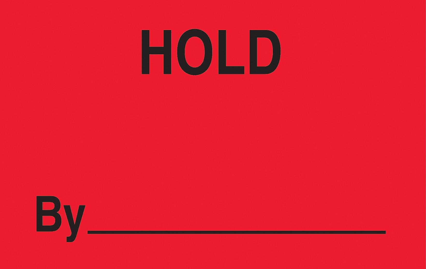 Decker Tape "Hold By" Label, 3" x 5", 500/Roll (DL3401C)