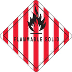 Decker Tape " Flammable Solid" Label, 4" x 4", 500/RL