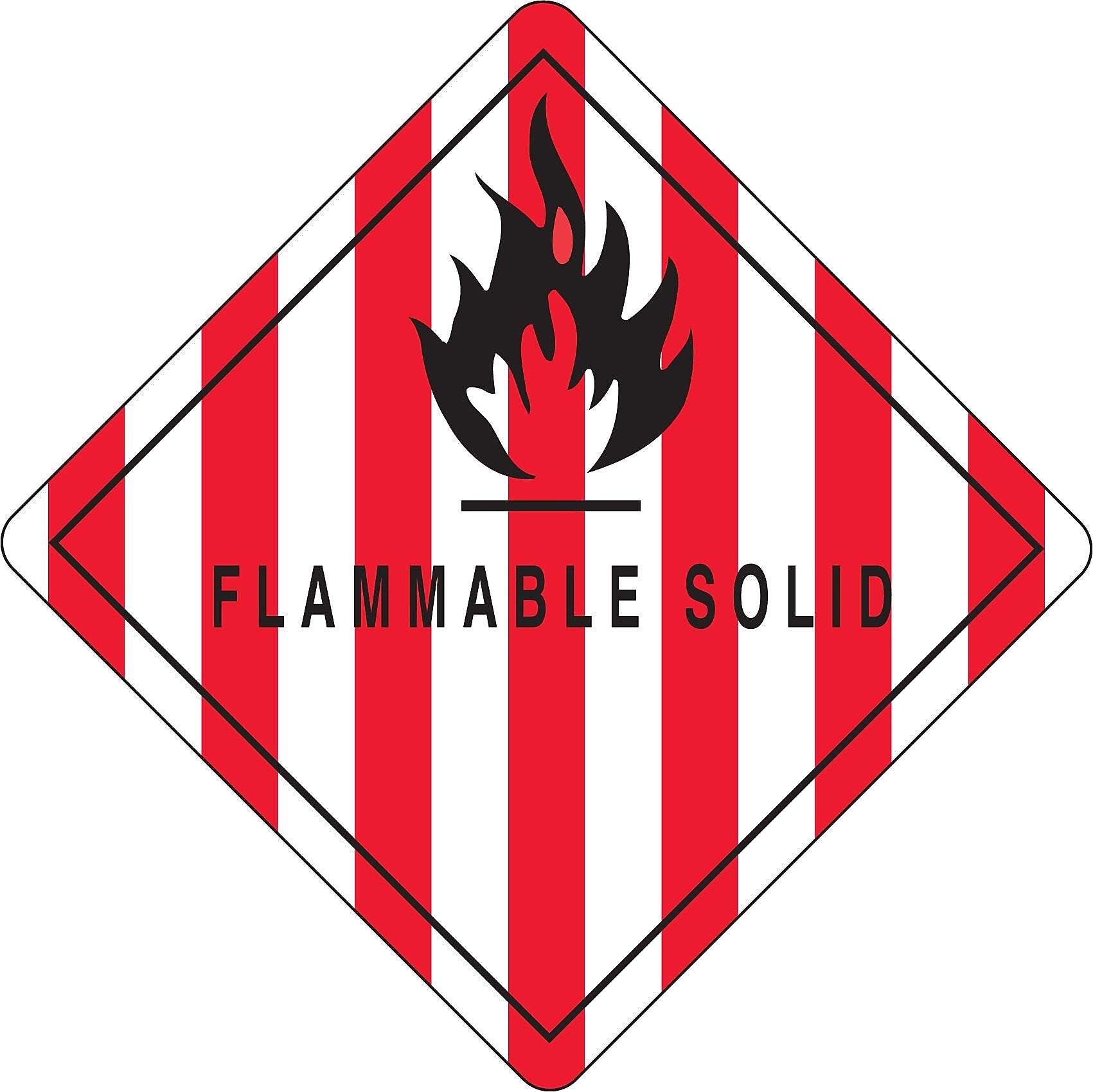 Decker Tape " Flammable Solid" Label, 4" x 4", 500/RL