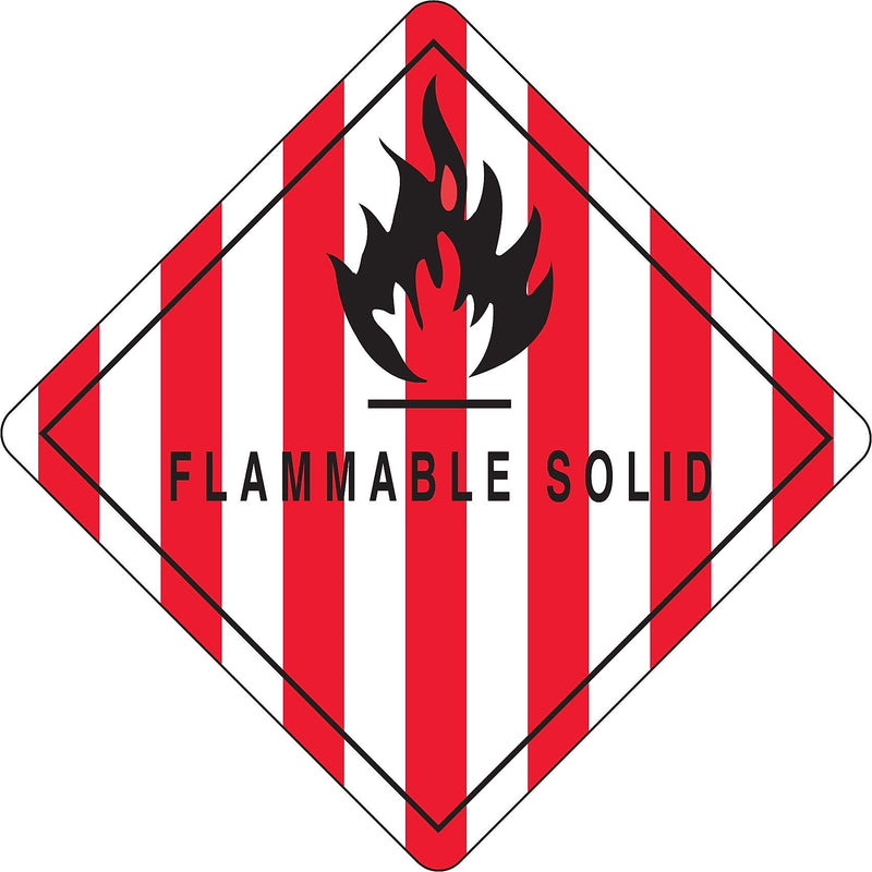 Decker Tape " Flammable Solid" Label, 4" x 4", 500/RL