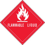 Decker Tape "Flammable Liquid" Label, 4" x 4", 500/RL