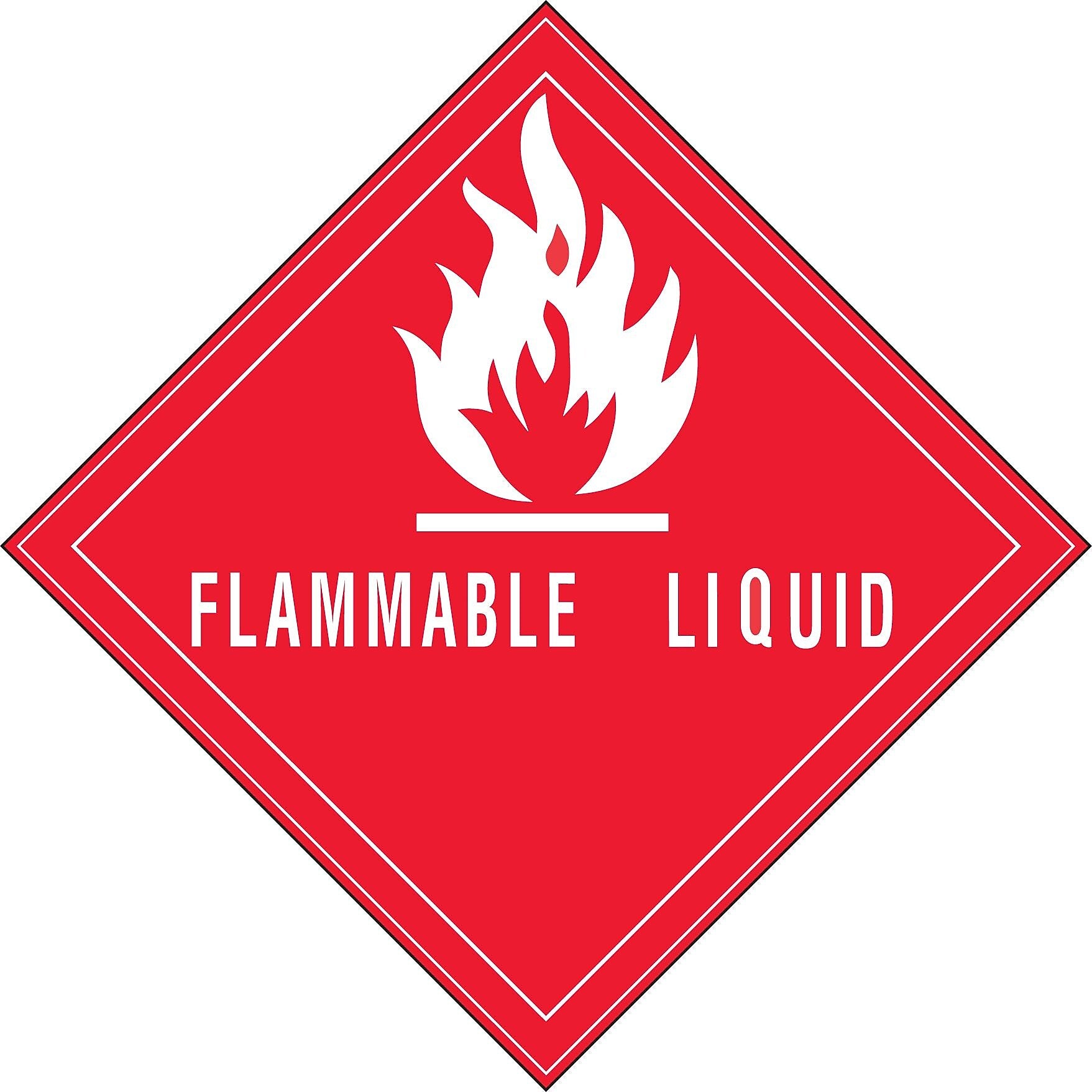 Decker Tape "Flammable Liquid" Label, 4" x 4", 500/RL