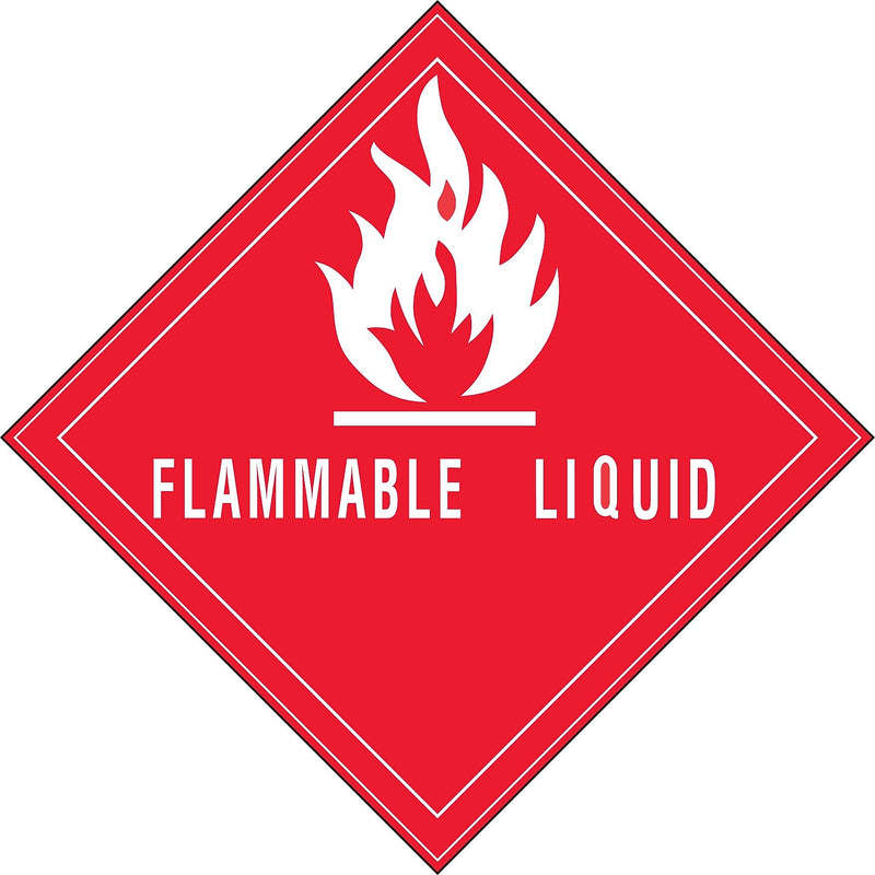 Decker Tape "Flammable Liquid" Label, 4" x 4", 500/RL