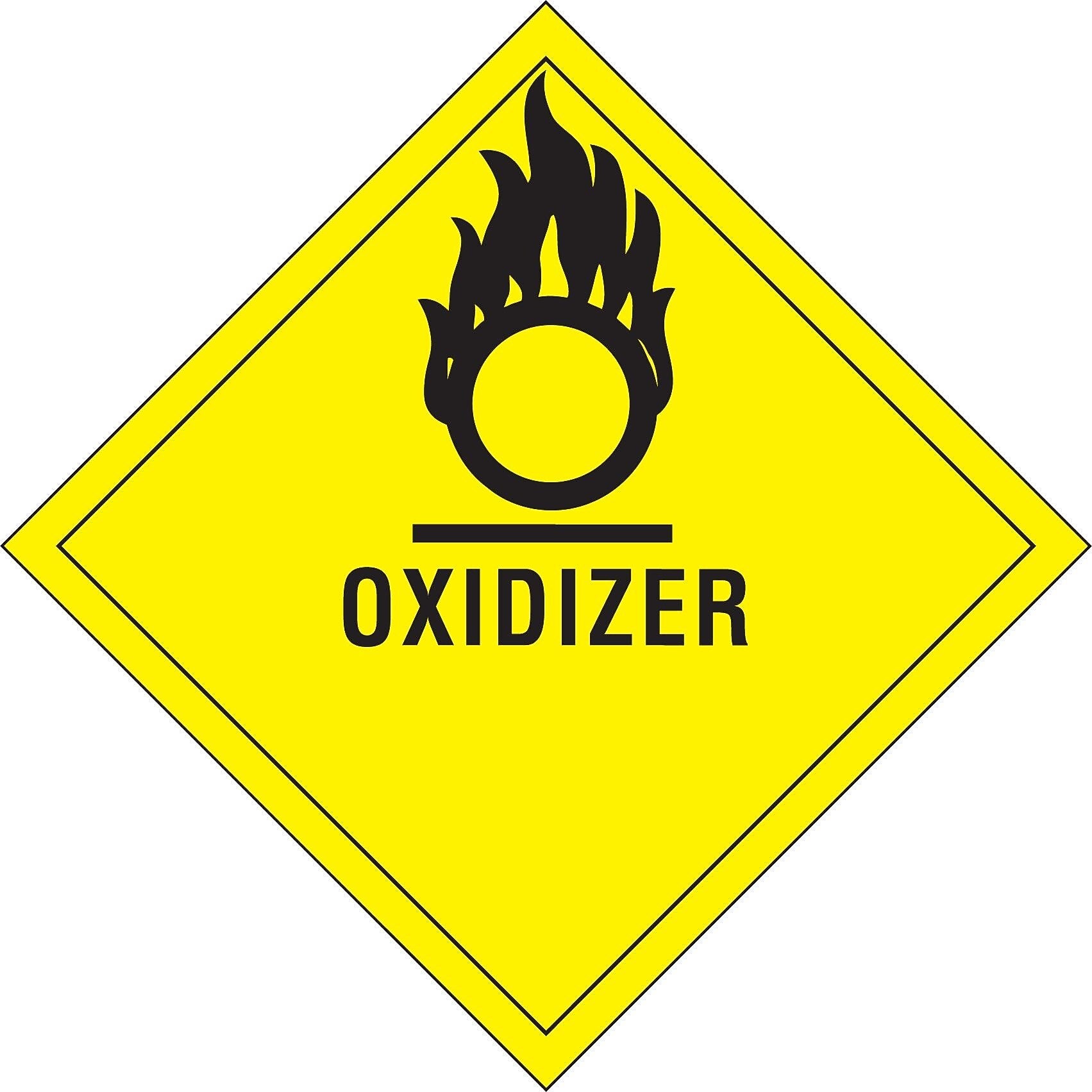 Decker Tape "Oxidizer" Label, 4" x 4", 500/RL