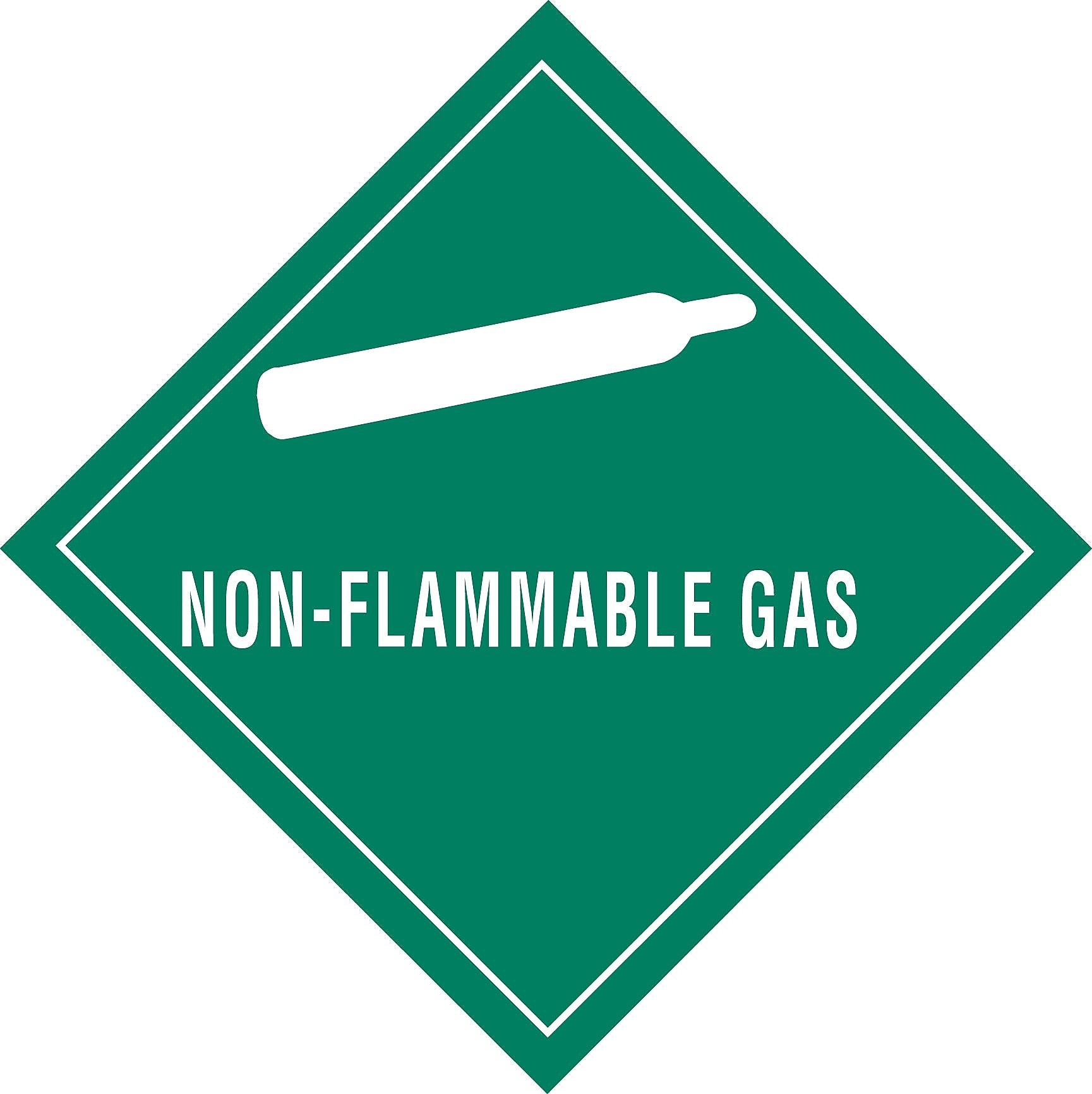 Decker Tape "Non-Flammable Gas" Label, 4" x 4", 500/RL