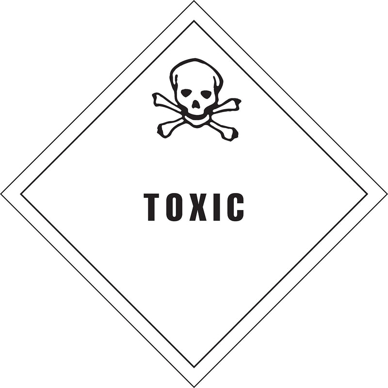 Decker Tape "Toxic" Label, 4" x 4", 500/RL