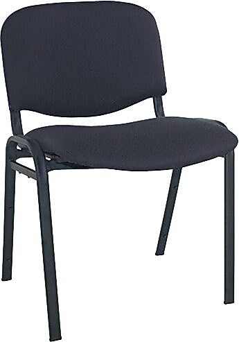 Alera Reception-Style Stacking Chairs with Black Fabric Upholstery