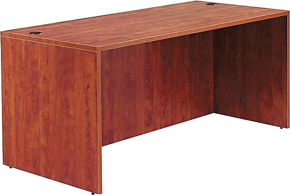 Alera Valencia Series Executive Suites in Medium Cherry, Straight Front Desk Shell, 66"W