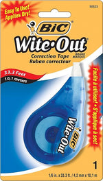 BIC Wite-Out Correction Tape, White, 36/Pack (WOTAPP1CT)