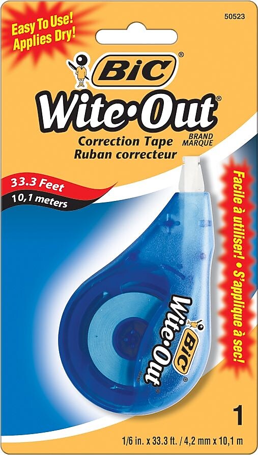 BIC Wite-Out Correction Tape, White, 36/Pack (WOTAPP1CT)