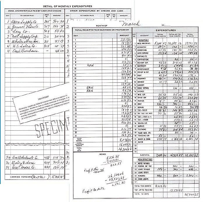 Dome Simple Weekly Bookkeeping Record, 8.75" x 11.25", Black (600)