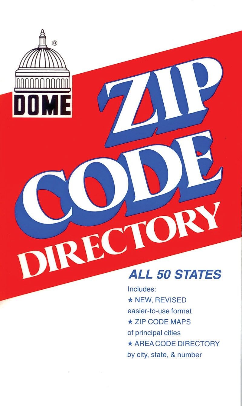 Dome Zip Code Directory, Abridged, 750 Pages, 4 3/8" x 7"