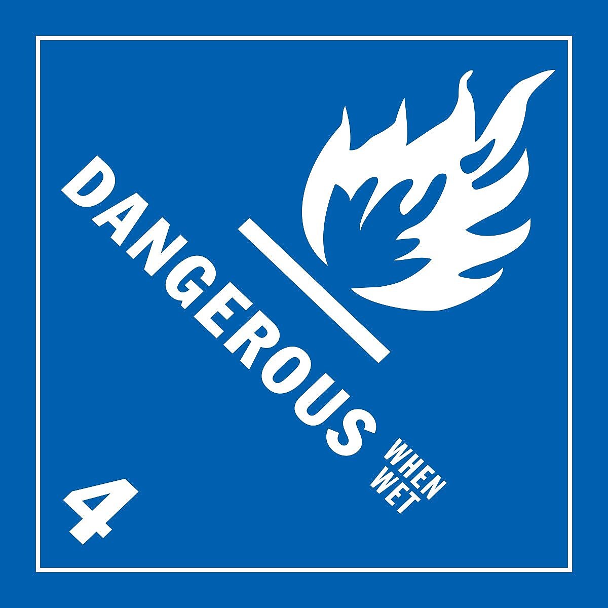 Decker Tape "Dangerous When Wet 4" Label, 4" x 4", 500/Roll