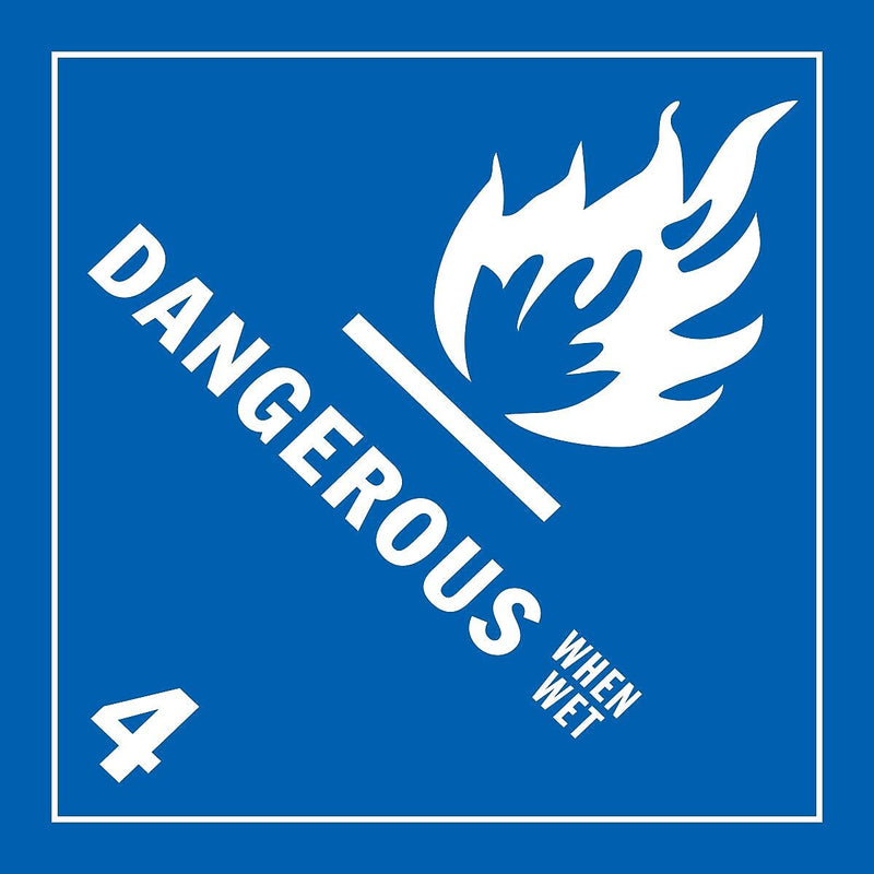 Decker Tape "Dangerous When Wet 4" Label, 4" x 4", 500/Roll