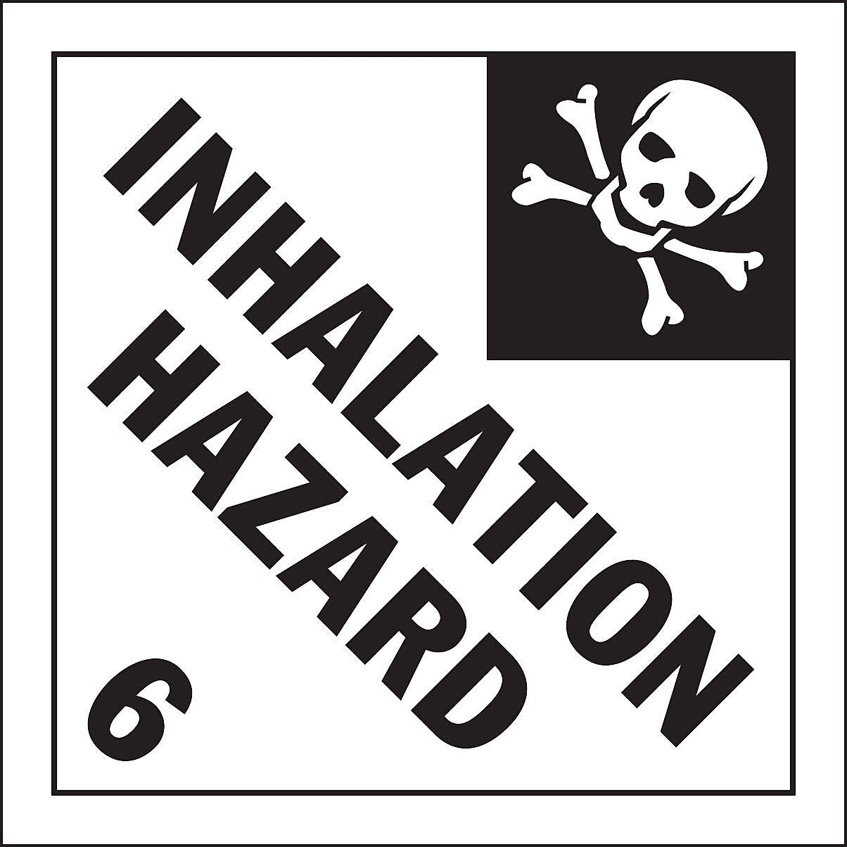 Decker Tape "Inhalation Hazard" Label, 4" x 4", 500/Roll