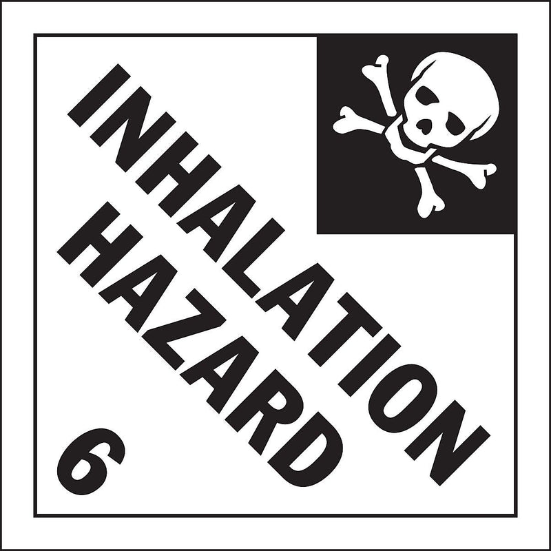 Decker Tape "Inhalation Hazard" Label, 4" x 4", 500/Roll