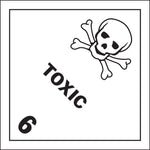 Decker Tape "Toxic 6" Label, 4" x 4", 500/Roll