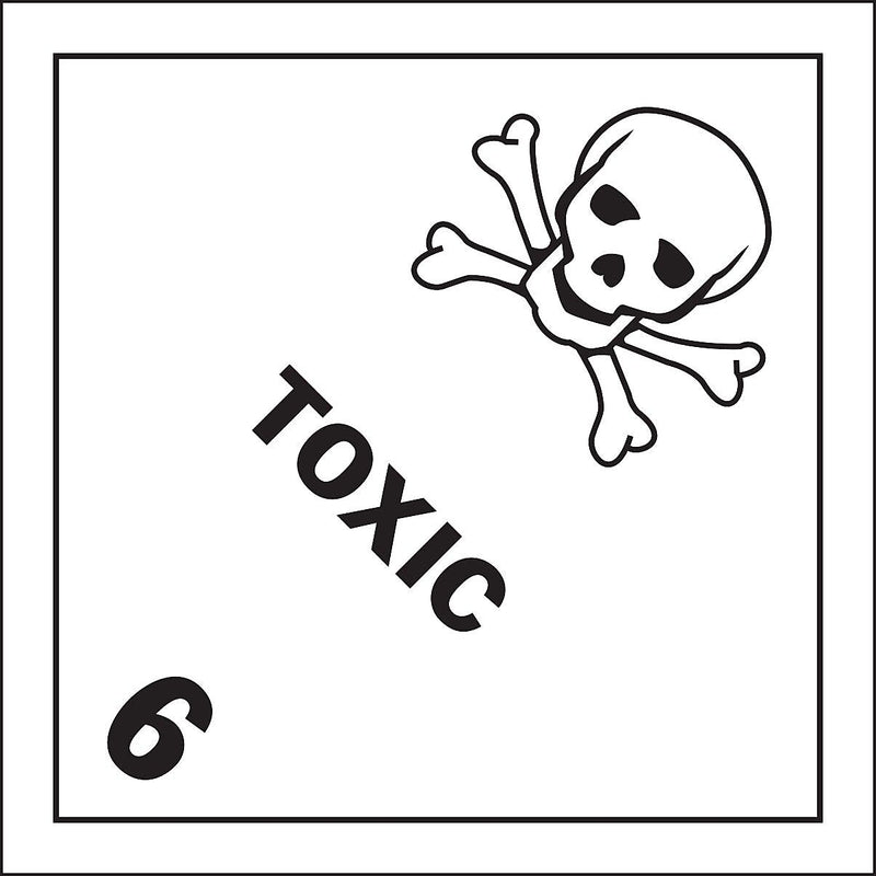 Decker Tape "Toxic 6" Label, 4" x 4", 500/Roll