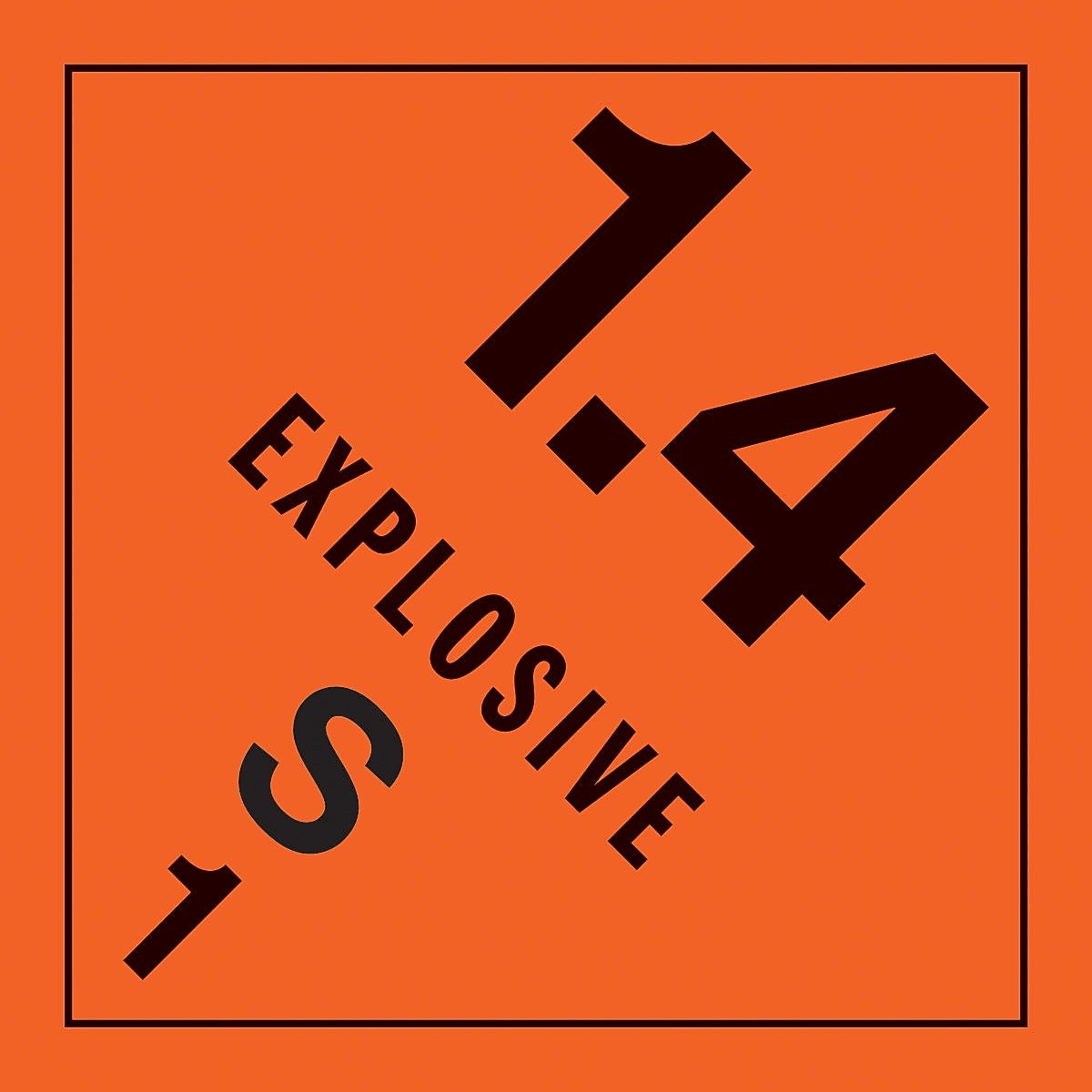 Decker Tape "1.4 Explosive S1" Label, 4" x 4", 500/RL