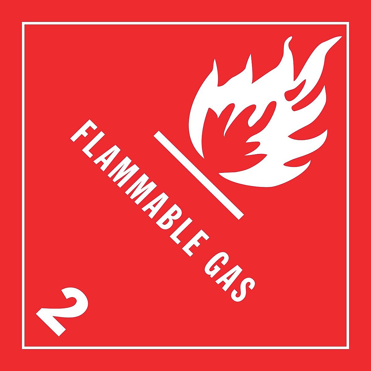 Decker Tape "Flammable Gas 2" Label, 4" x 4", 500/Roll