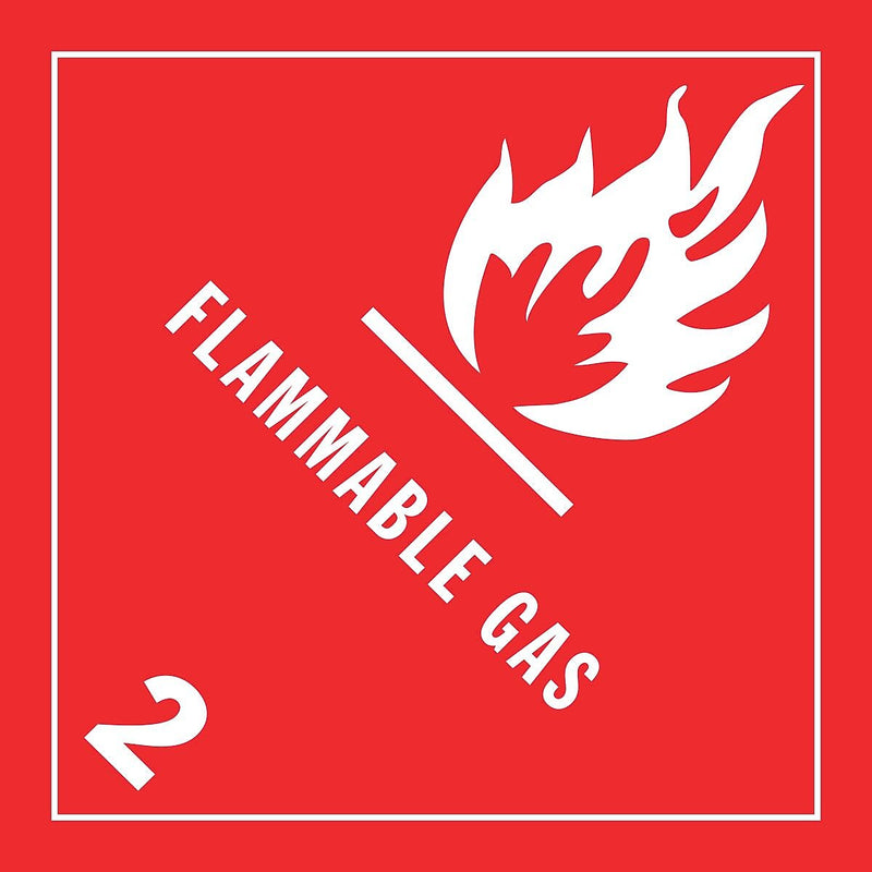 Decker Tape "Flammable Gas 2" Label, 4" x 4", 500/Roll