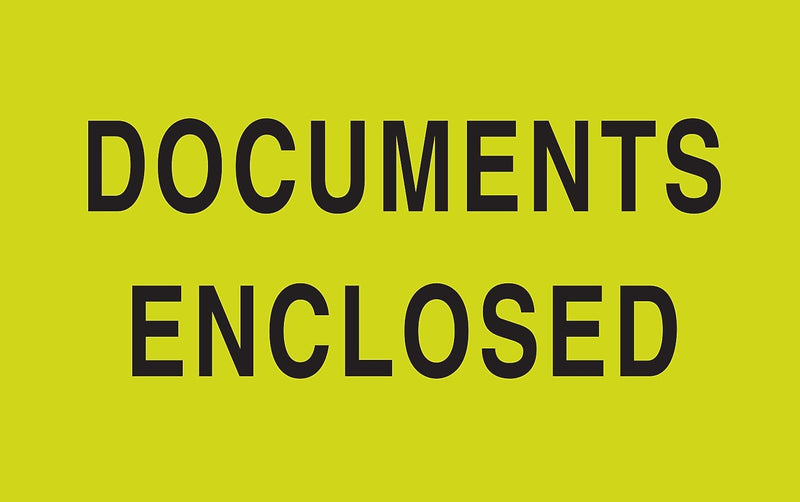 Decker Tape "Documents Enclosed" Label, 3" x 5", 500/Roll (DL2141)
