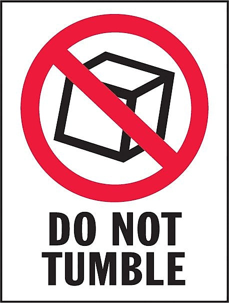 Decker Tape "Do Not Tumble" Label, 3" x 4", 500/Roll (DL4240C)
