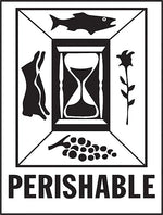 Decker Tape "Perishable" Label, 3" x 4", 500/Roll (DL4060C)